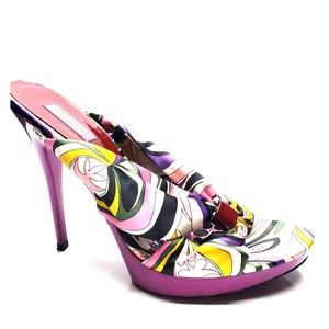 COPY - Emilio Pucci Satin Slide Mules Sandals